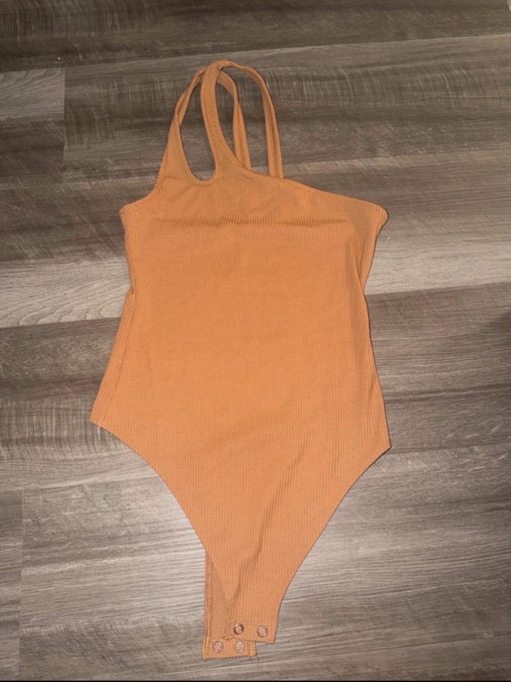 American Eagle Outfitters Girls' Ribbed One-Piece Bodysuit in Mustard Orange